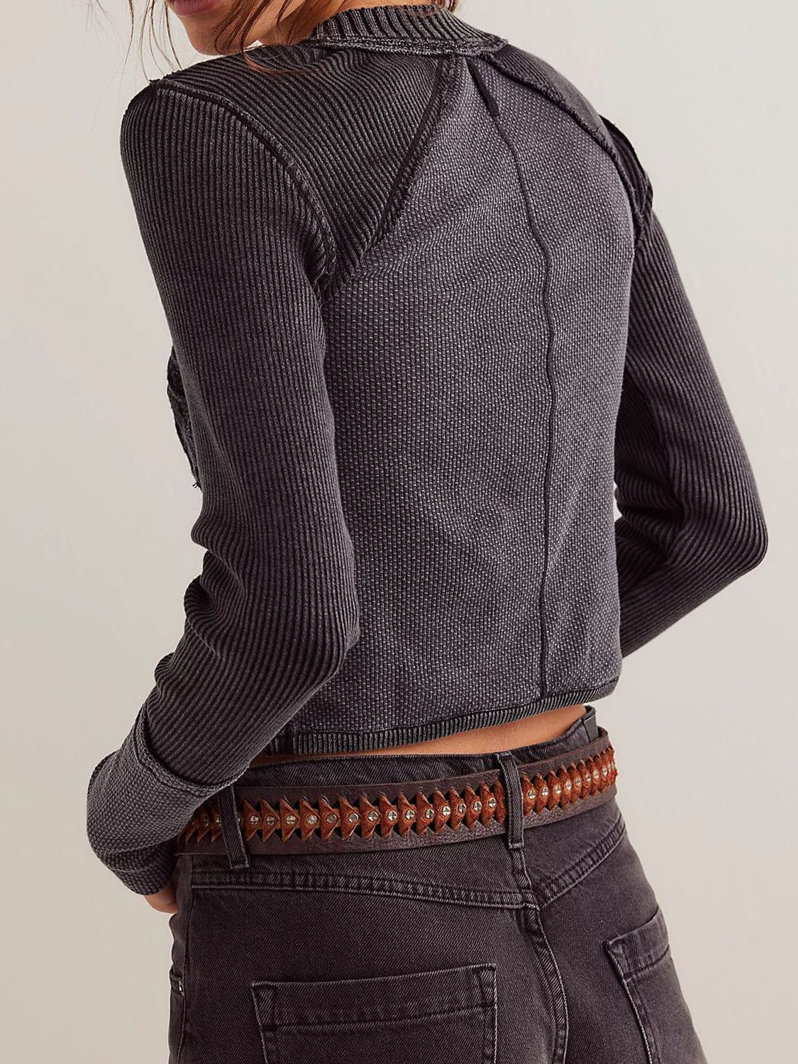 V-Neck Button Up Cropped Cardigan-Angel Casuals