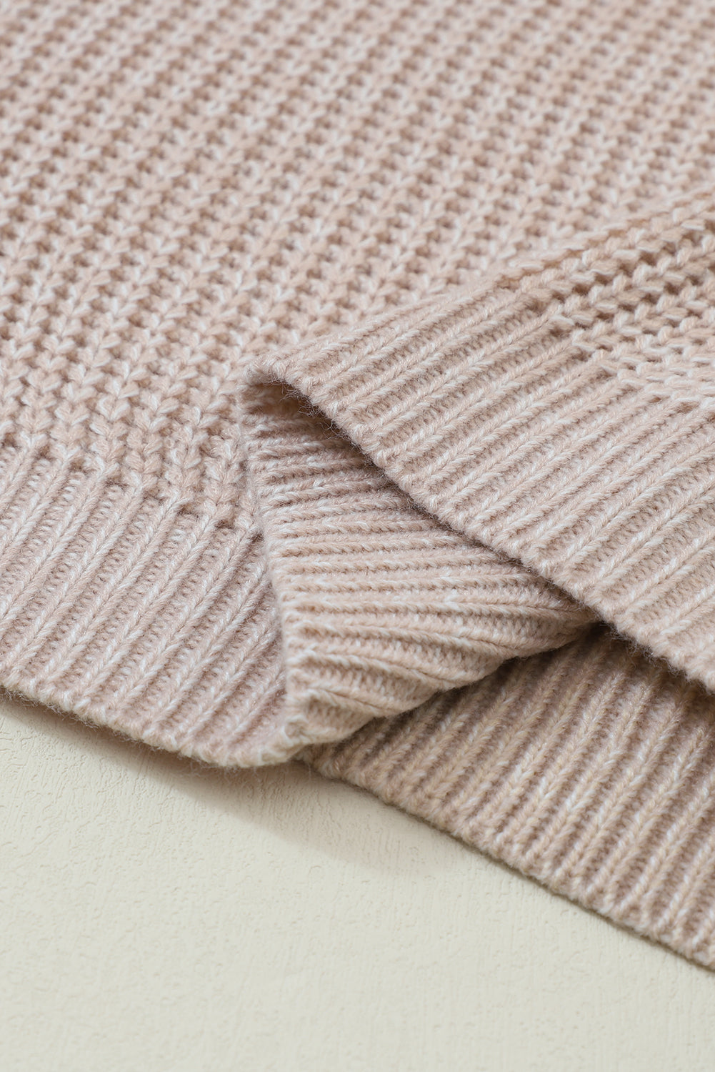 Cable-Knit Round Neck Dropped Shoulder Sweater-Angel Casuals