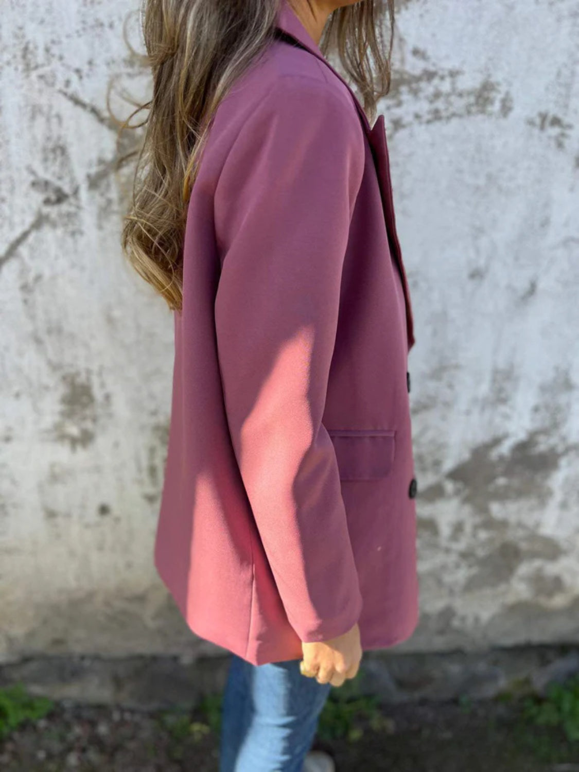 Full Size Collared Neck Long Sleeve Blazer-Angel Casuals