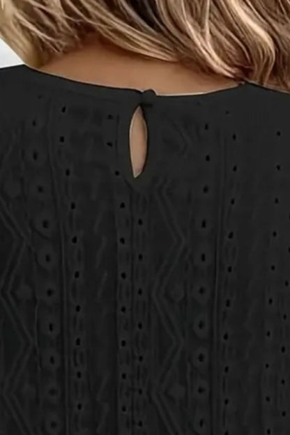 Lace Eyelet Long Sleeve Top-Angel Casuals