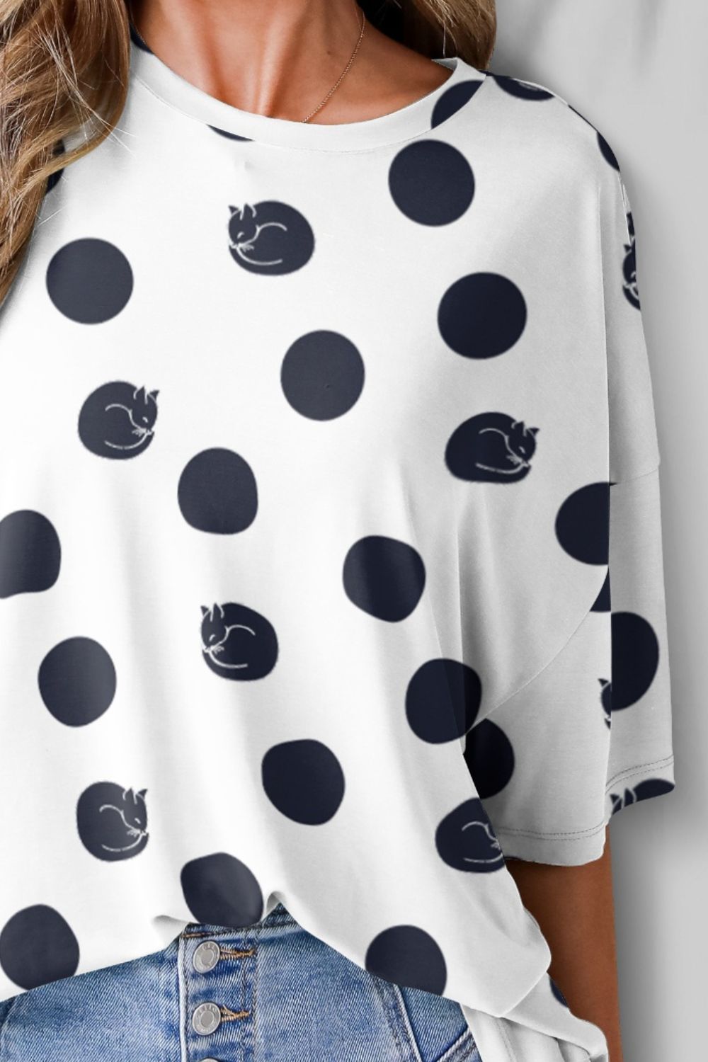 Round Neck Half Sleeve T-Shirt-Angel Casuals