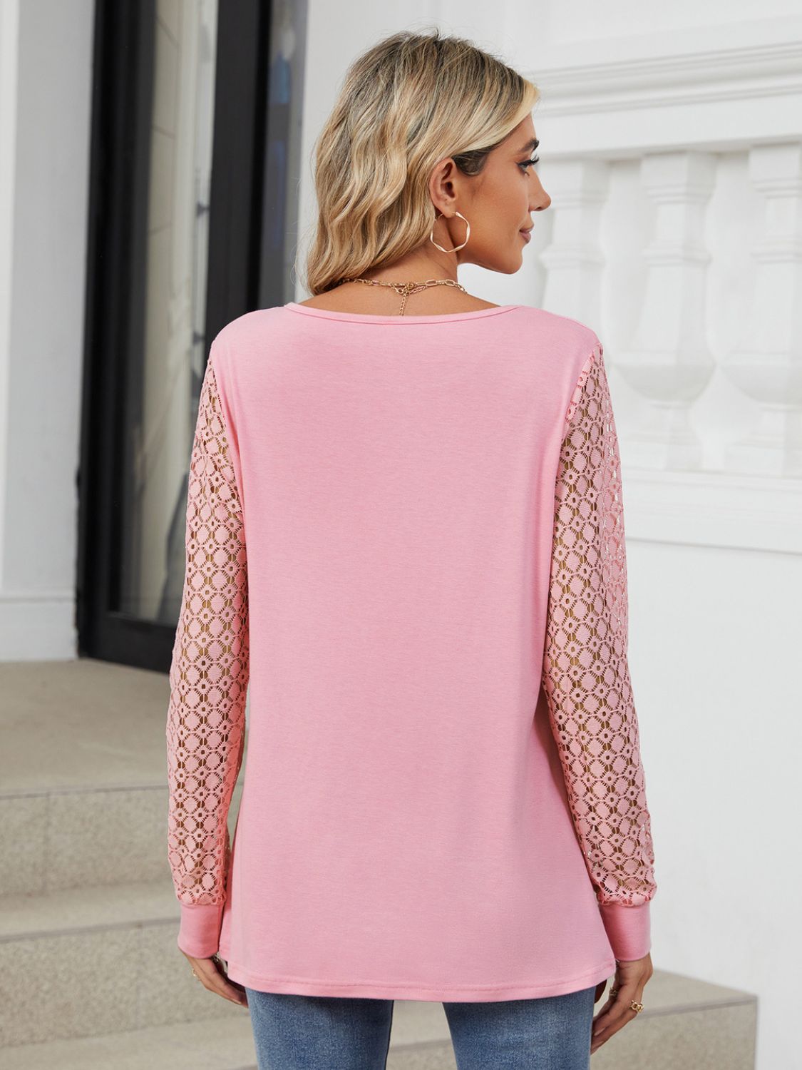 Cutout Round Neck Long Sleeve T-Shirt-Angel Casuals