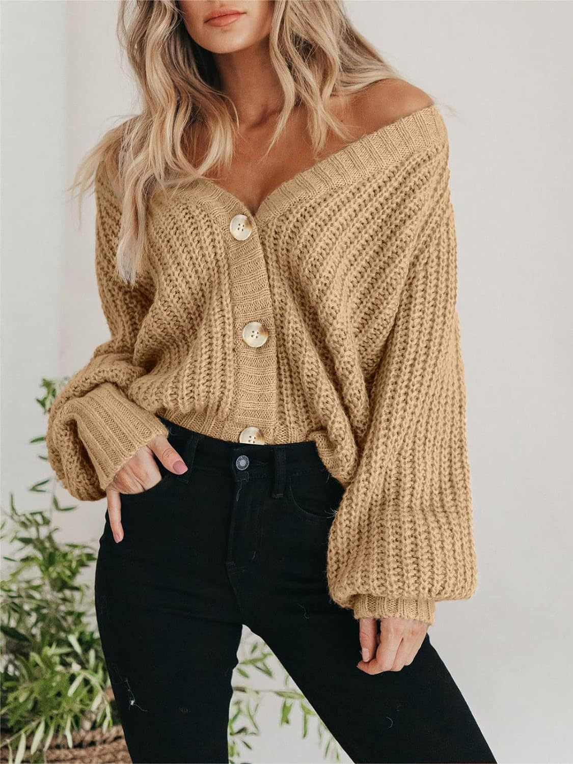 Button Up Long Sleeve Cardigan-Angel Casuals