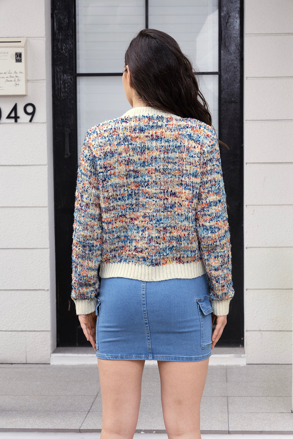 Heathered Button Up Long Sleeve Cardigan-Angel Casuals