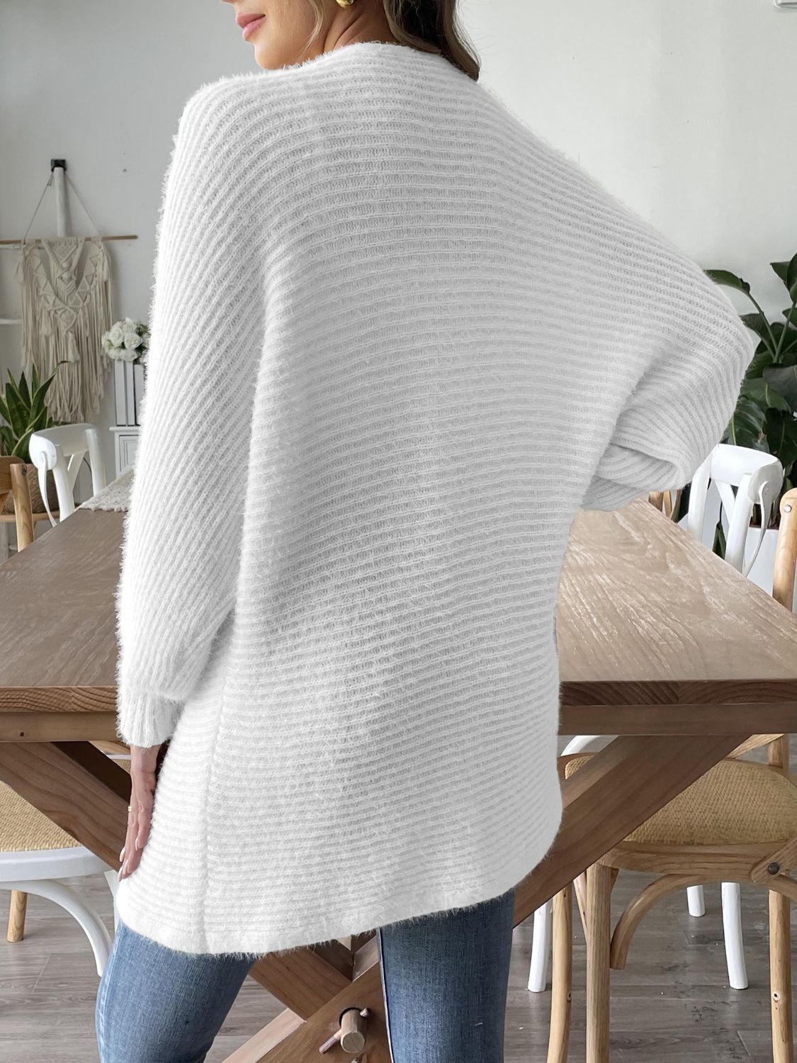 Open Front Long Sleeve Cardigan-Angel Casuals