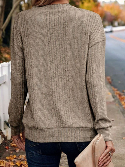 V-Neck Long Sleeve T-Shirt-Angel Casuals