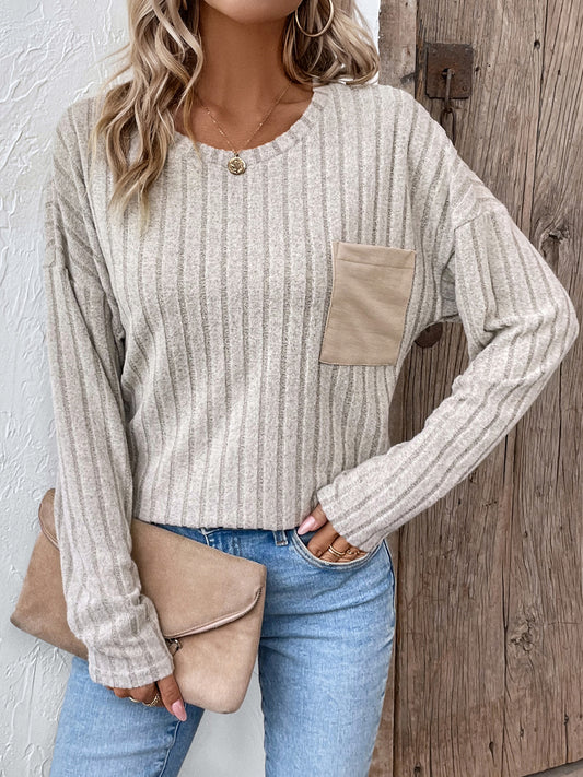 Round Neck Dropped Shoulder T-Shirt-Angel Casuals
