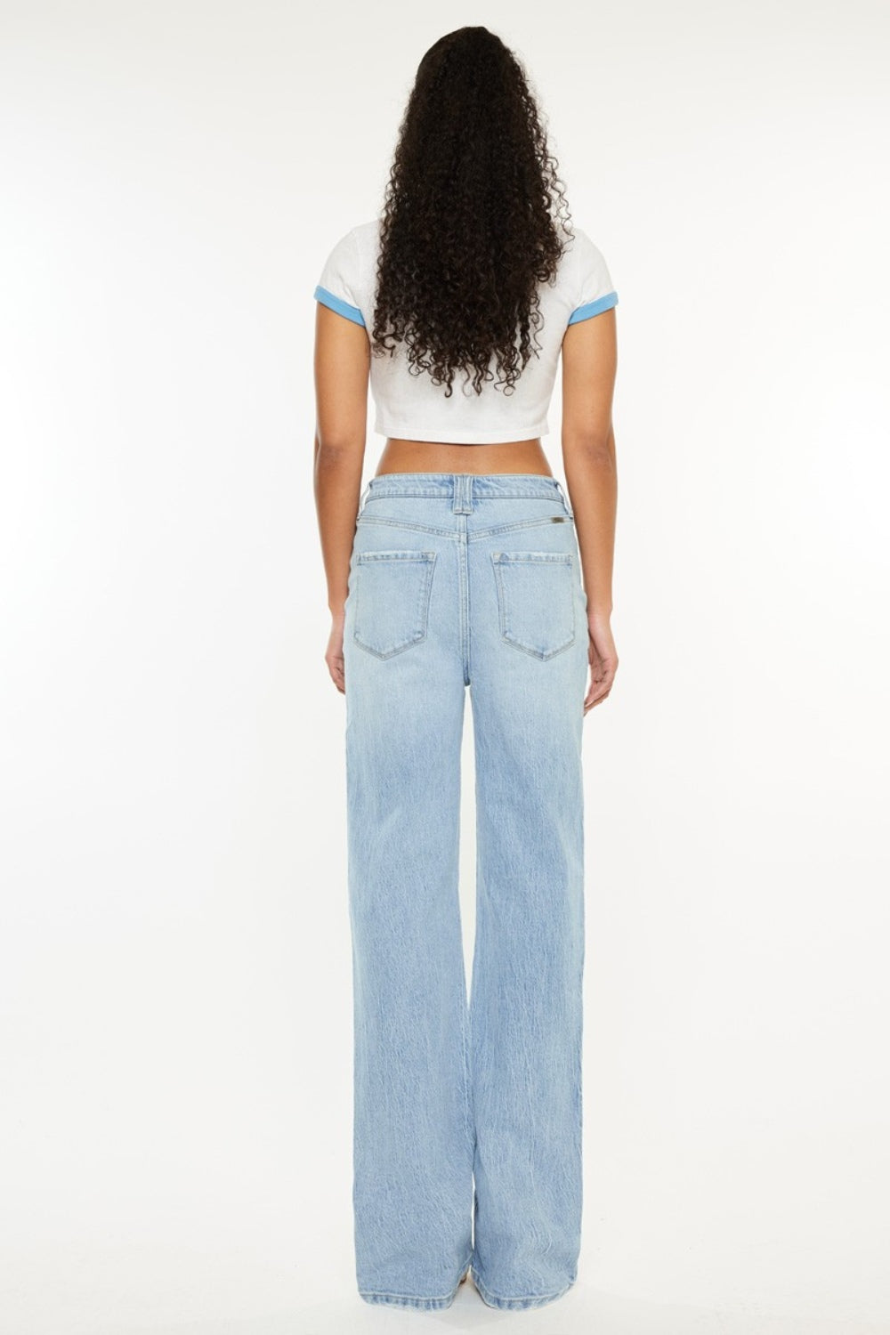 Kancan Distressed High Waist Straight Jeans-Angel Casuals