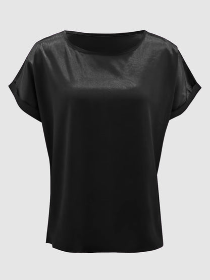 Round Neck Short Sleeve T-Shirt-Angel Casuals