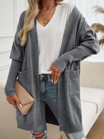 Devine Open Front Long Sleeve Cardigan-Angel Casuals
