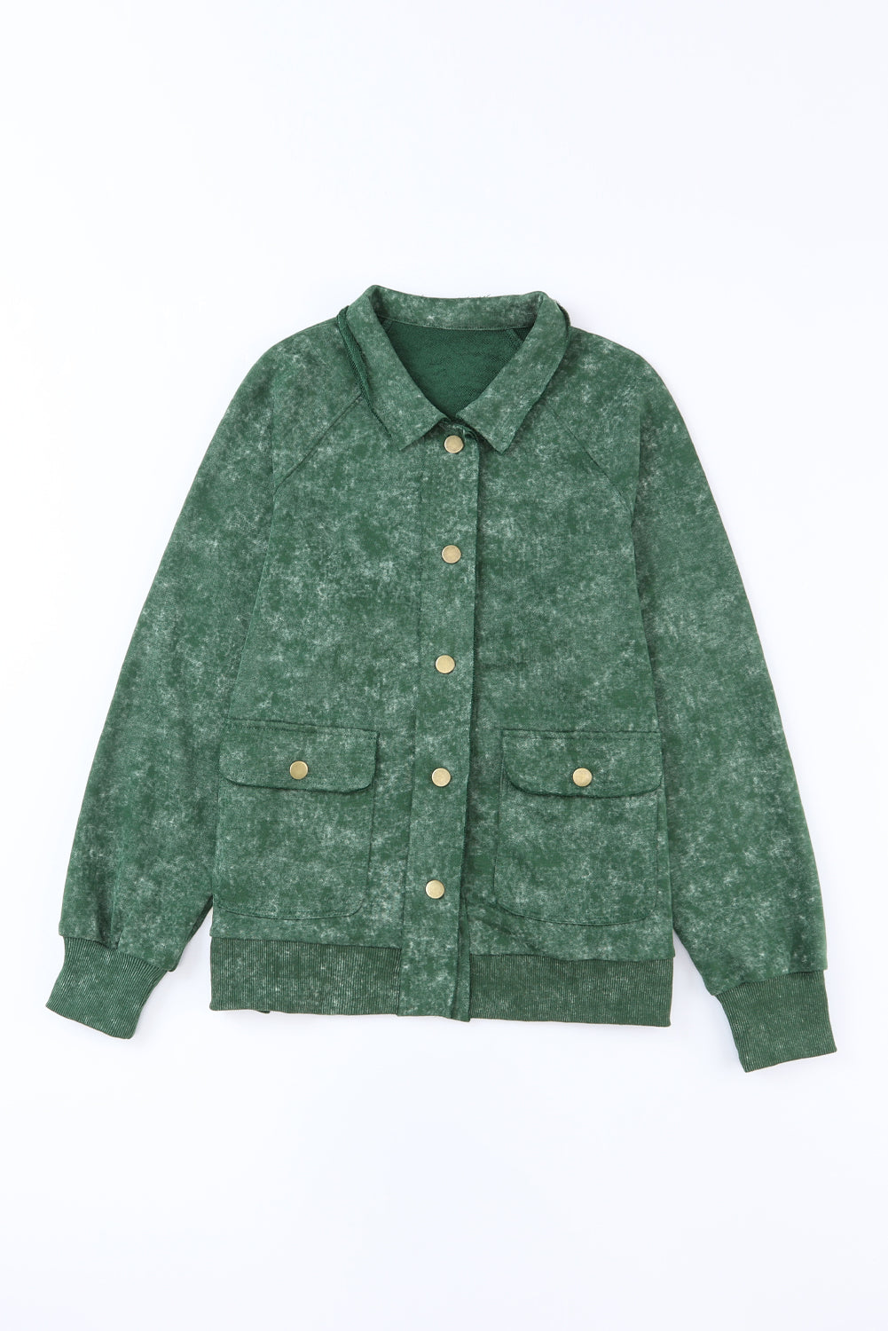 Snap Down Flap Pocket Long Sleeve Shacket-Angel Casuals