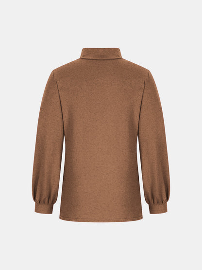 Full Size Mock Neck Long Sleeve T-Shirt-Angel Casuals
