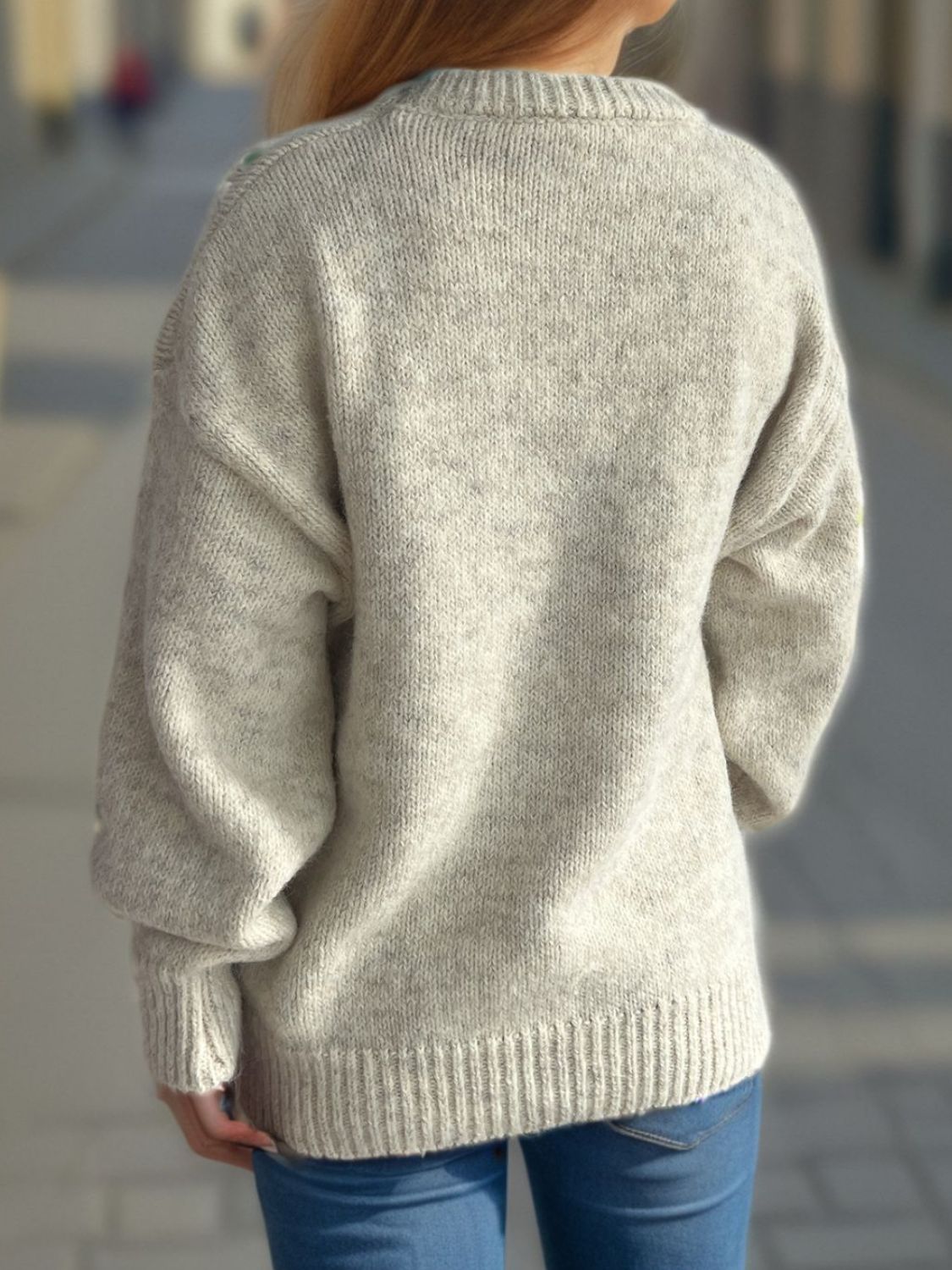 Round Neck Long Sleeve Sweater-Angel Casuals