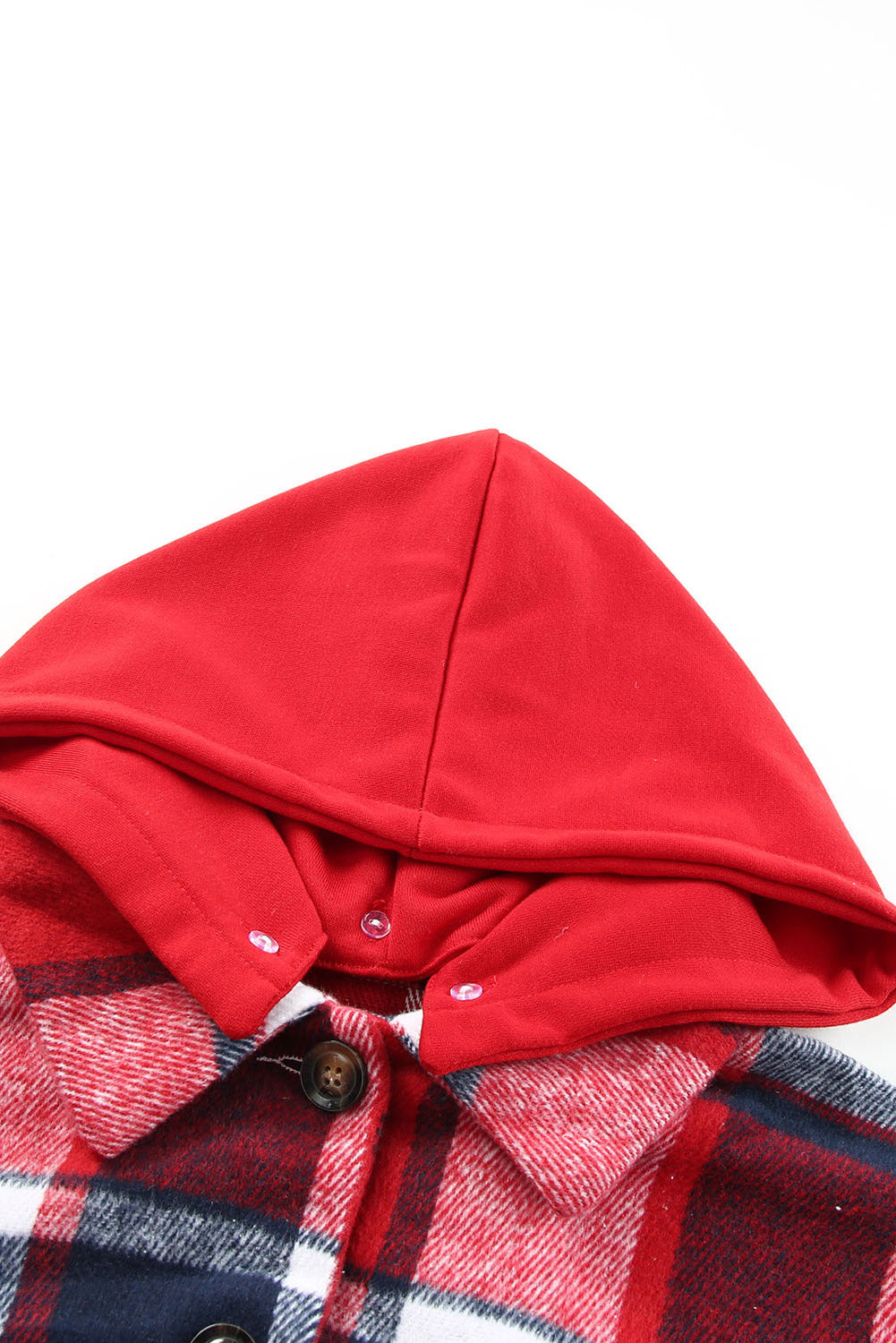 Plaid Button Up Hooded Shacket-Angel Casuals
