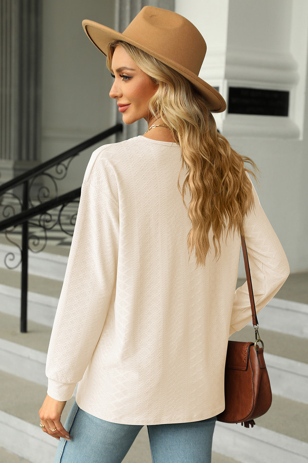 V-Neck Long Sleeve T-Shirt-Angel Casuals