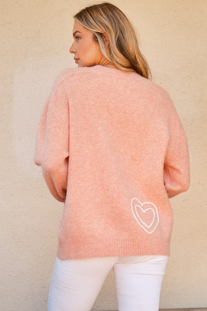 And The Why WIFEY & Heart Round Neck Sweater-Angel Casuals