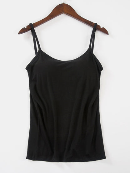 Scoop Neck Adjustable Strap Cami-Angel Casuals