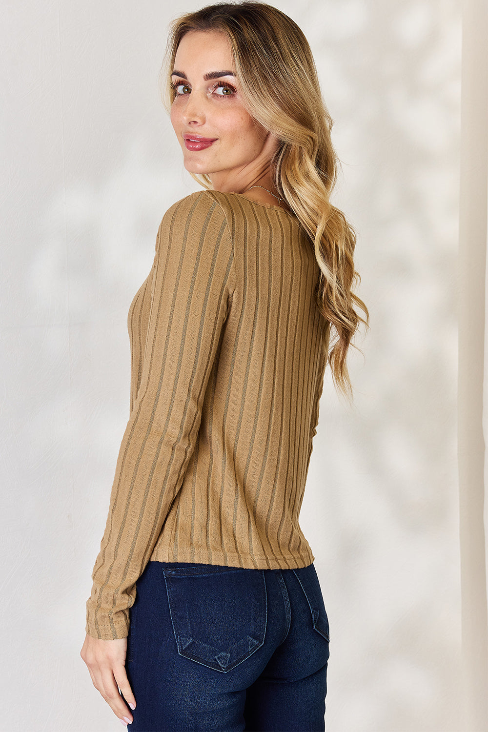 Basic Bae Full Size Ribbed Long Sleeve T-Shirt-Angel Casuals