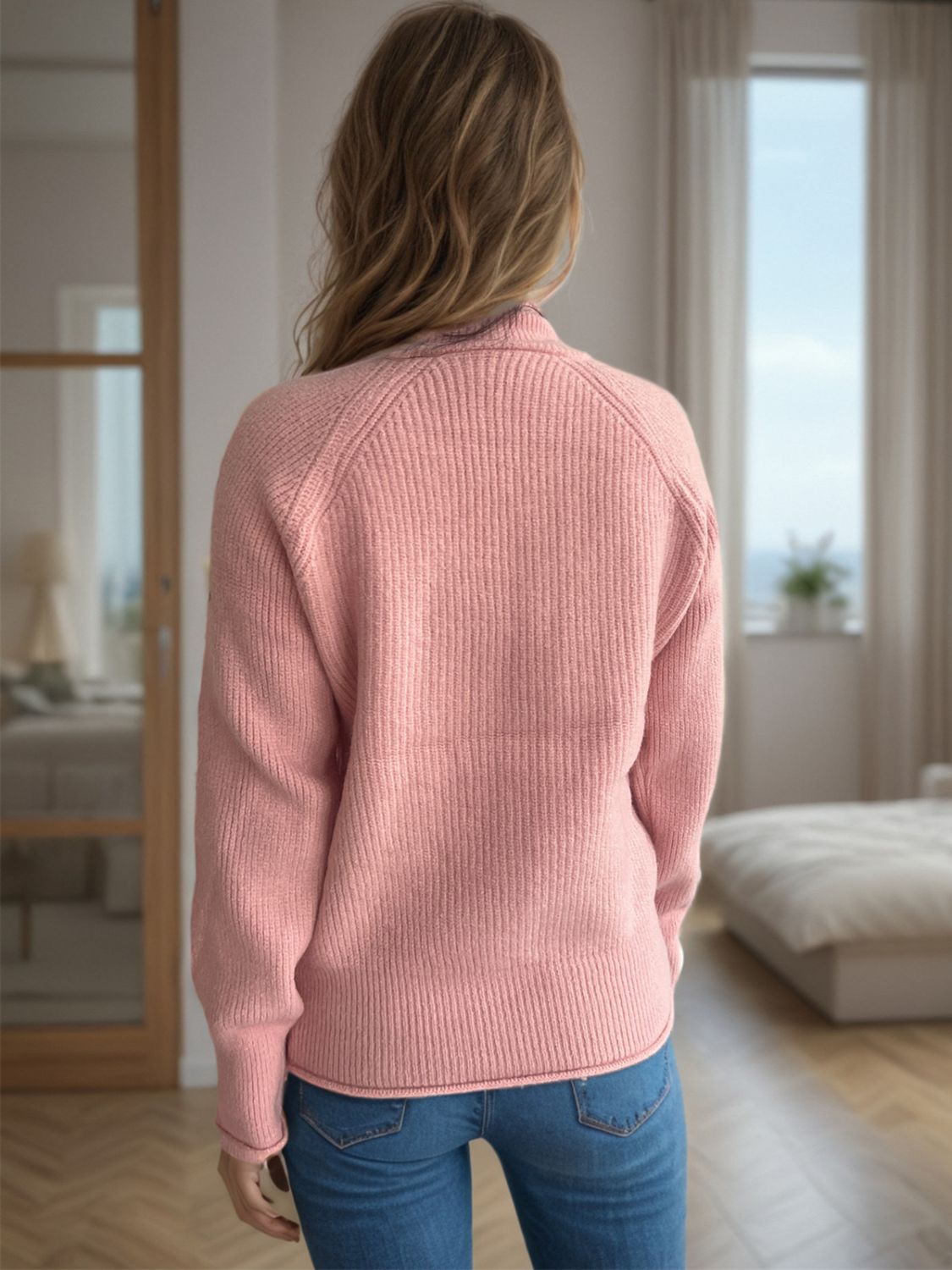 Turtleneck Long Sleeve Sweater-Angel Casuals