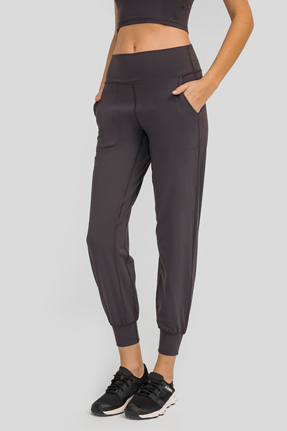 Wide Waistband Slant Pocket Pants-Angel Casuals