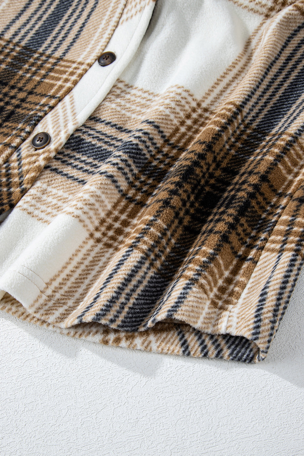 Plaid Button Up Long Sleeve Shacket-Angel Casuals