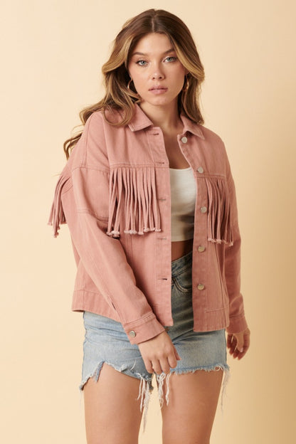 Mittoshop Fringe Detail Cotton Twill Jacket-Angel Casuals