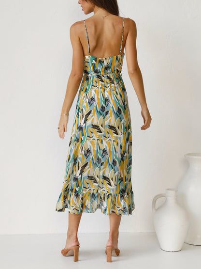 Printed Sleeveless Midi Cami dress-Angel Casuals