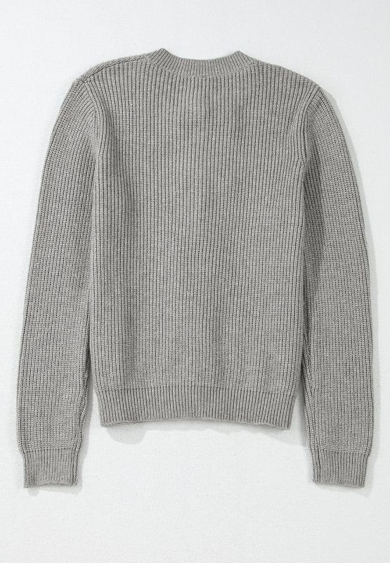 Bow Round Neck Long Sleeve Cardigan-Angel Casuals