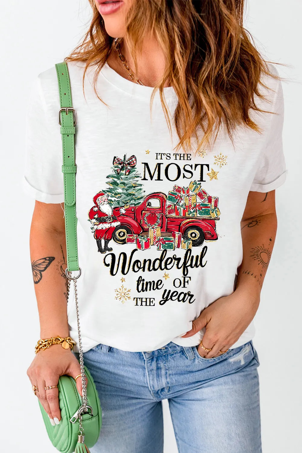 Graphic Round Neck Short Sleeve T-Shirt-Angel Casuals