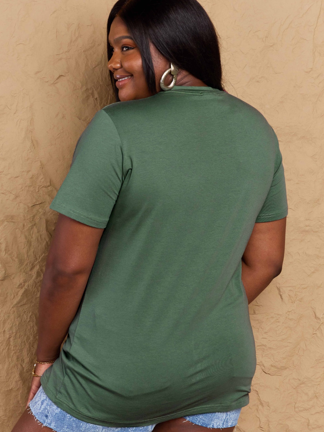 Full Size Round Neck Short Sleeve T-Shirt-Angel Casuals
