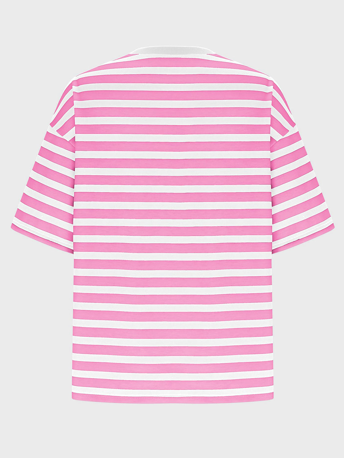 Striped Round Neck Half Sleeve T-Shirt-Angel Casuals