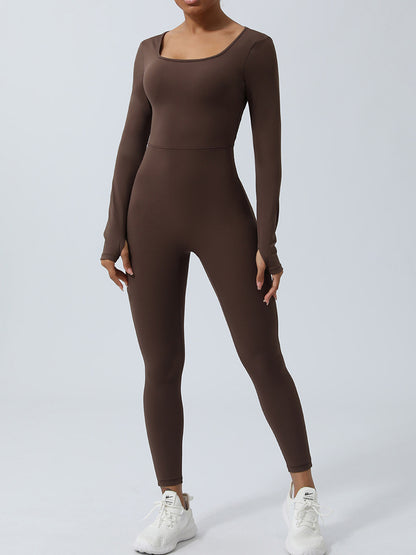 Twisted Backless Long Sleeve Jumpsuit-Angel Casuals