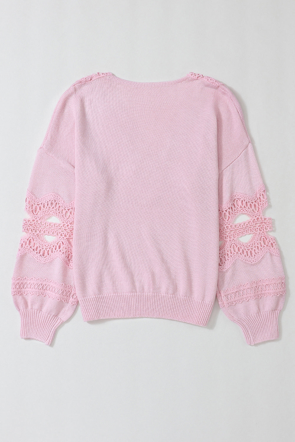 Openwork V-Neck Raglan Sleeve Sweater-Angel Casuals