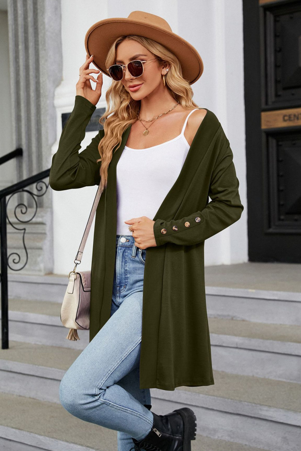 Long Sleeve Open Front Cardigan-Angel Casuals