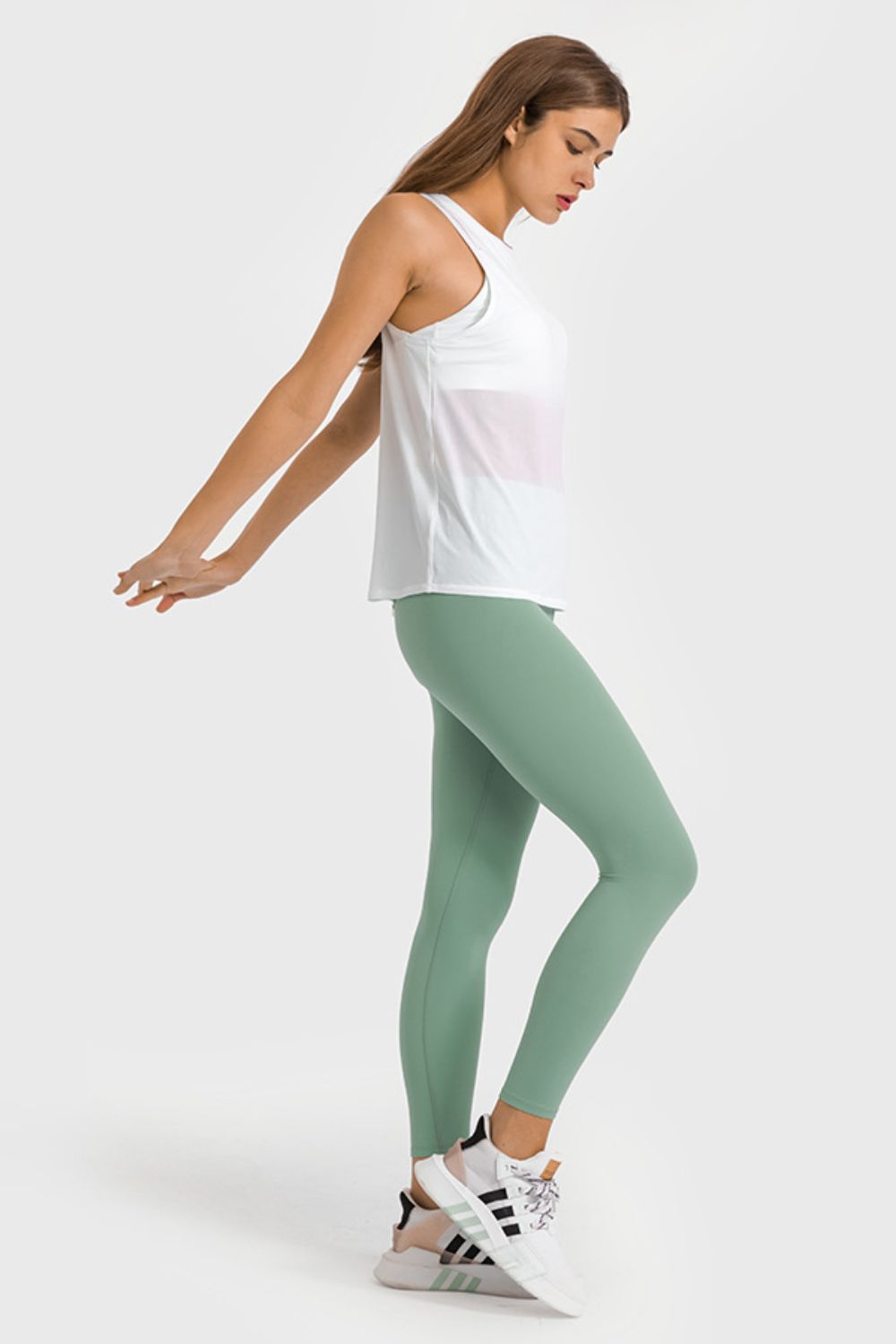 High Waist Ankle-Length Yoga Leggings-Angel Casuals