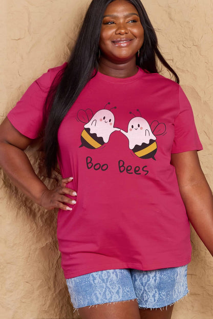 Simply Love Full Size BOO BEES Graphic Cotton T-Shirt-Angel Casuals