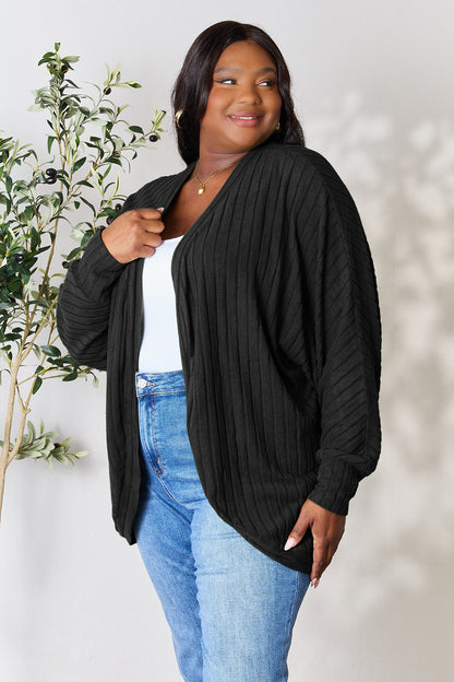 Basic Bae Full Size Ribbed Cocoon Cardigan-Angel Casuals