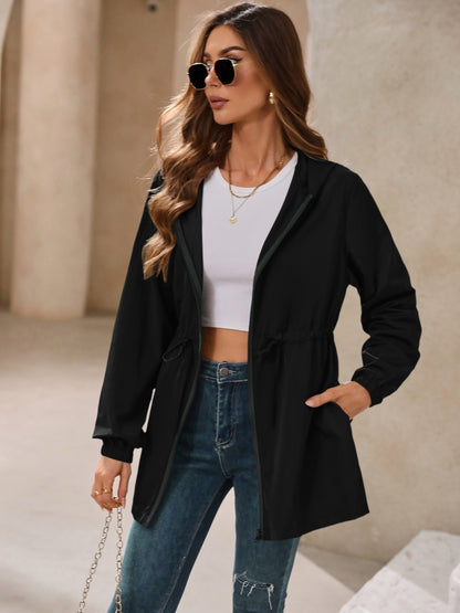Ivy Lane Outdoor Waterproof Long Sleeve Hooded Windbreaker-Angel Casuals