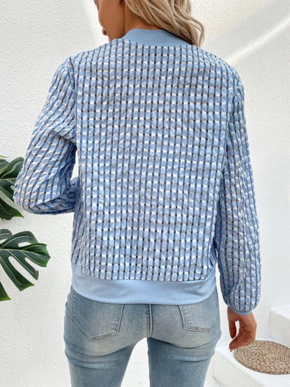 Zip Up Long Sleeve Jacket-Angel Casuals