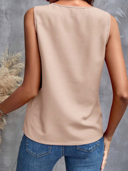 Ruffled V-Neck Tank-Angel Casuals