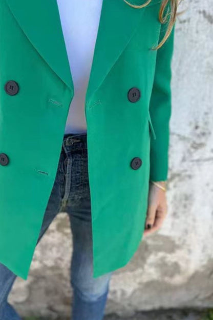 Full Size Collared Neck Long Sleeve Blazer-Angel Casuals