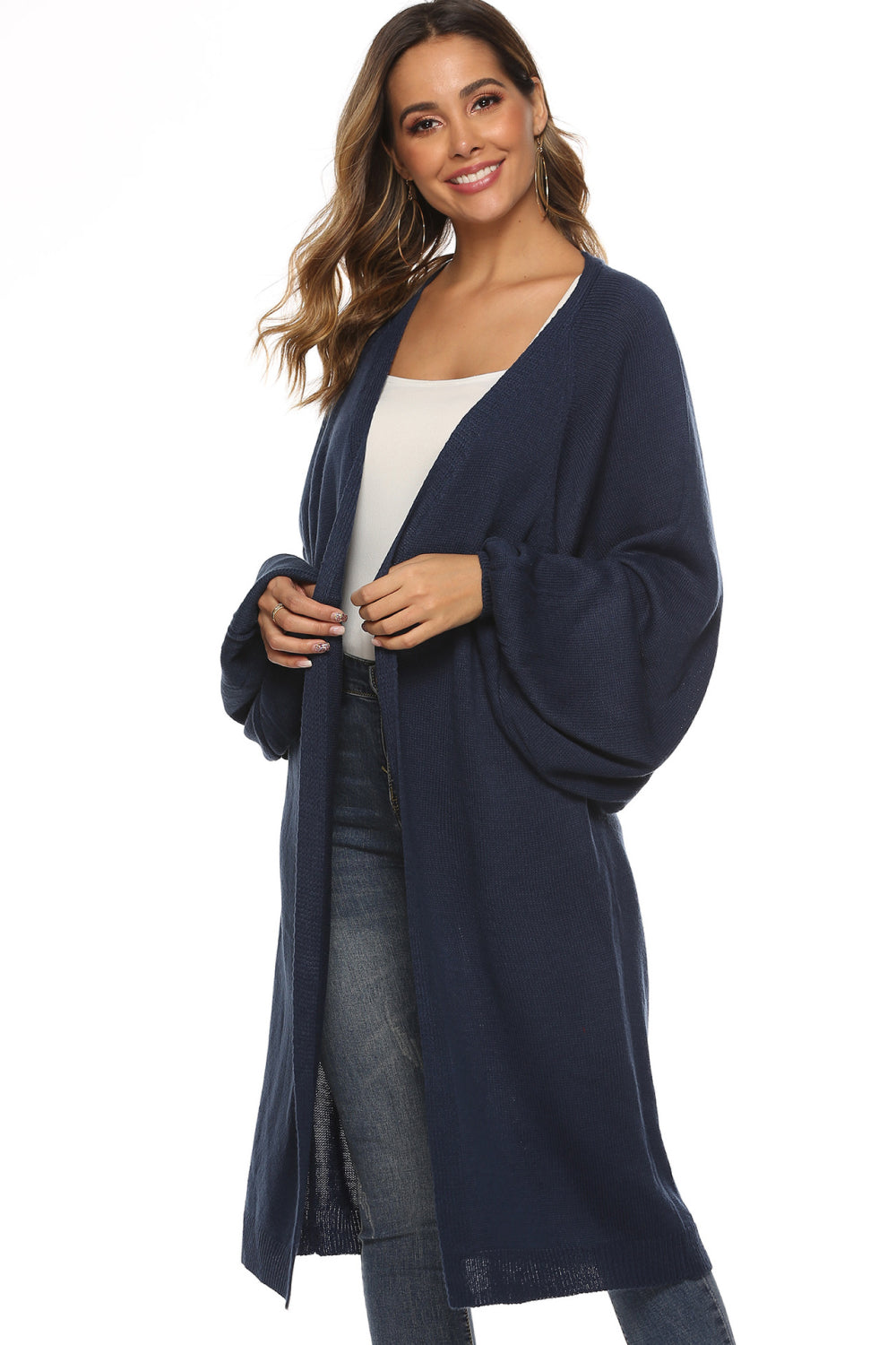 Long Sleeve Open Front Cardigan-Angel Casuals