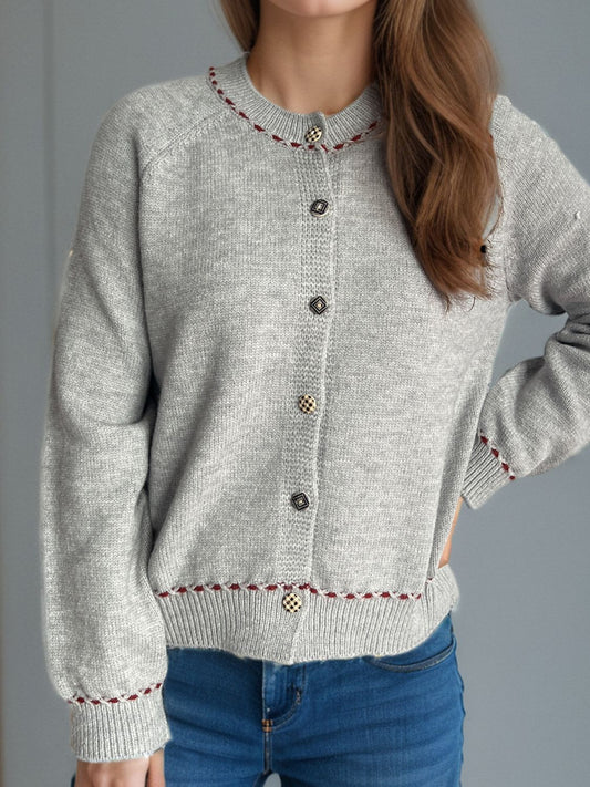 Button Down Long Sleeve Cardigan-Angel Casuals
