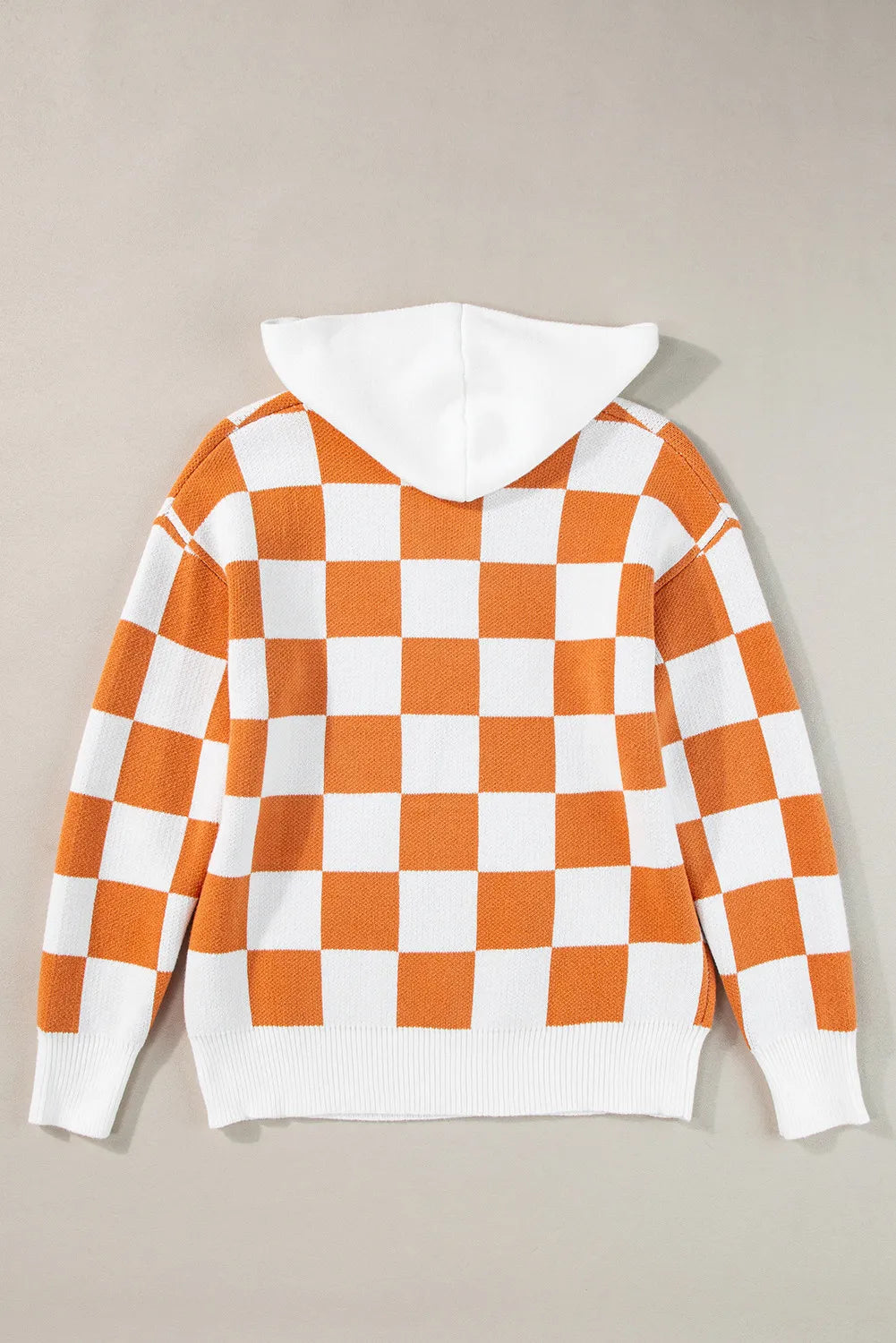 Checkered Long Sleeve Hooded Sweater-Angel Casuals