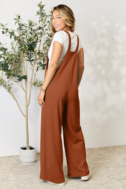 Double Take Full Size Wide Strap Overall with Pockets-Angel Casuals