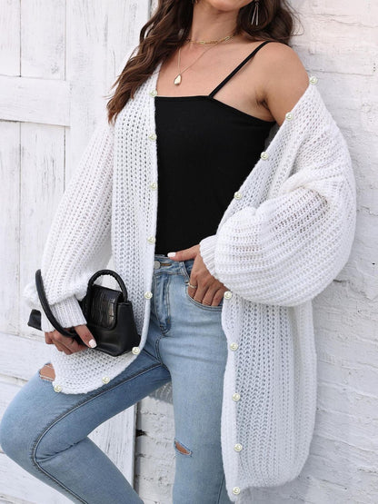 Open Front Long Sleeve Cardigan-Angel Casuals