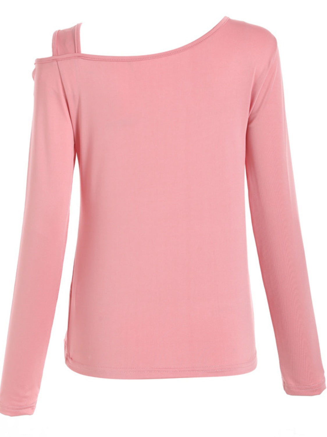 Cutout Asymmetrical Neck Long Sleeve T-Shirt-Angel Casuals
