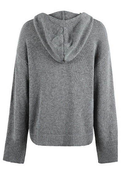 Drawstring Button Up Hooded Cardigan-Angel Casuals