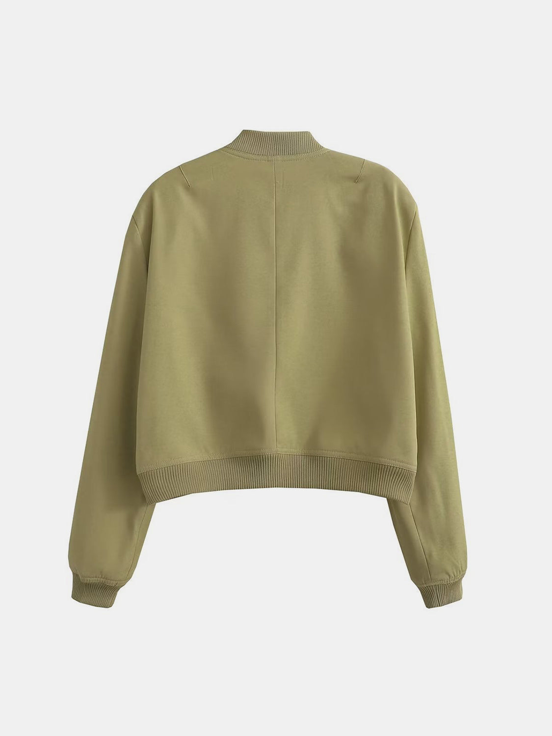 Pocketed Snap Down Baseball Collar Jacket-Angel Casuals