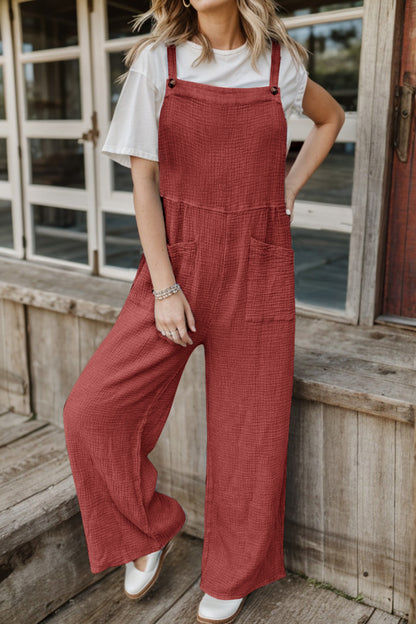 Full Size Wide Leg Front Pocket Jumpsuit-Angel Casuals